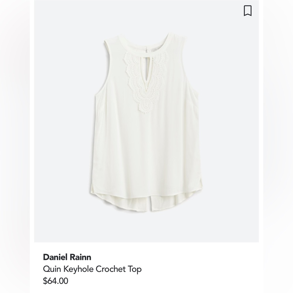 Pale Sky, Daniel Rainn, Quin Keyhole Crochet top, white, 2x